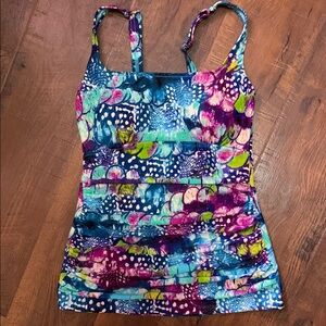 Profile By Gottex Blue and Purple Sleeveless Swim Camisole